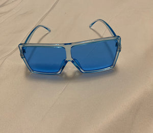 Clear glasses with blue shade